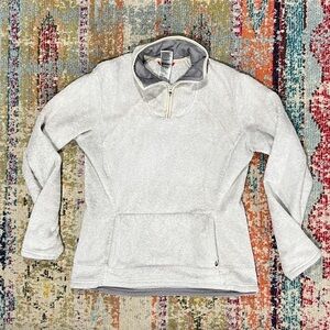 Women's The North Face Off White Plush Hoodie Fleece Pullover Jacket